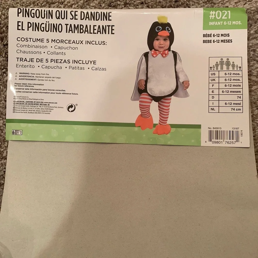 Penguin Costume Size 6-12 Months‎ Infant Baby